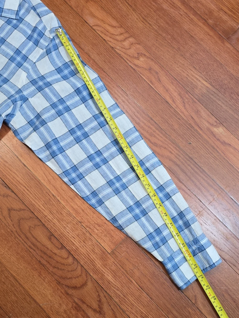 Peter Millar 100% Linen Blue Plaid Button Down Shirt Long Sleeve Sz. XL - Picture 15 of 15